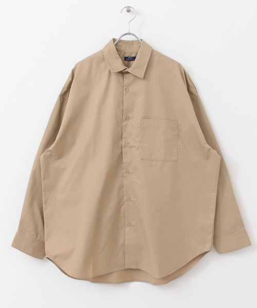 ITEMS URBANRESEARCH（アイテムズ アーバンリサーチ）の「綿ツイル レギュラーカラー ビッグシャツ（シャツ/ブラウス・メンズ・ブラック/ベージュ/カーキ・LARGE/MEDIUM）」の15枚目の写真