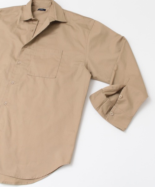 ITEMS URBANRESEARCH（アイテムズ アーバンリサーチ）の「綿ツイル レギュラーカラー ビッグシャツ（シャツ/ブラウス・メンズ・ブラック/ベージュ/カーキ・LARGE/MEDIUM）」の18枚目の写真