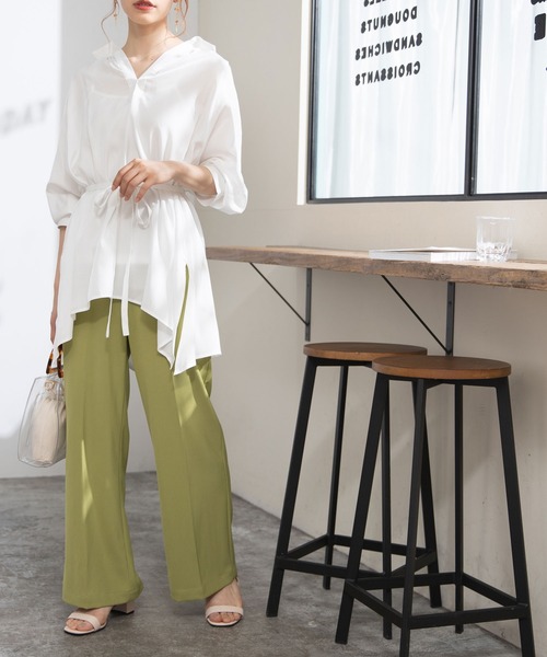 Newlyme（ニューリーミー）の「オーバーサイズスキッパーシャツ（シャツ/ブラウス・レディース・ブラック/ベージュ/オフホワイト/ブルー・MEDIUM）」の7枚目の写真