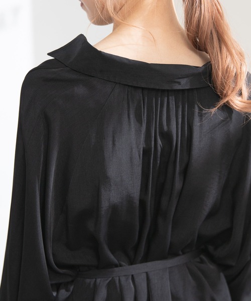 Newlyme（ニューリーミー）の「オーバーサイズスキッパーシャツ（シャツ/ブラウス・レディース・ブラック/ベージュ/オフホワイト/ブルー・MEDIUM）」の11枚目の写真