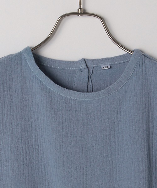 b・ROOM（ビールーム）の「【プチプラ】ガーゼ半袖ワンピース（ワンピース・キッズ・ブルーグレー/モスグリーン/ベージュ/ラベンダー・100cm/110cm/140cm/130cm/120cm）」の6枚目の写真