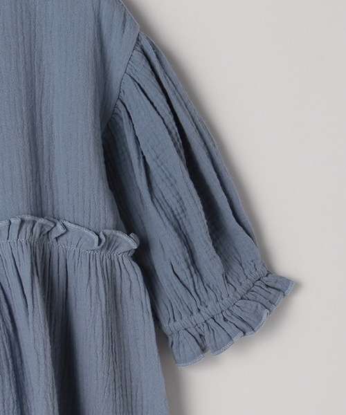 b・ROOM（ビールーム）の「【プチプラ】ガーゼ半袖ワンピース（ワンピース・キッズ・ブルーグレー/モスグリーン/ベージュ/ラベンダー・100cm/110cm/140cm/130cm/120cm）」の7枚目の写真