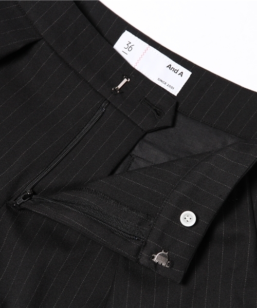 And A（アンドエー）の「アムタックワイドストライプパンツ（その他パンツ・レディース・ブラック/ネイビー・38/36）」の9枚目の写真