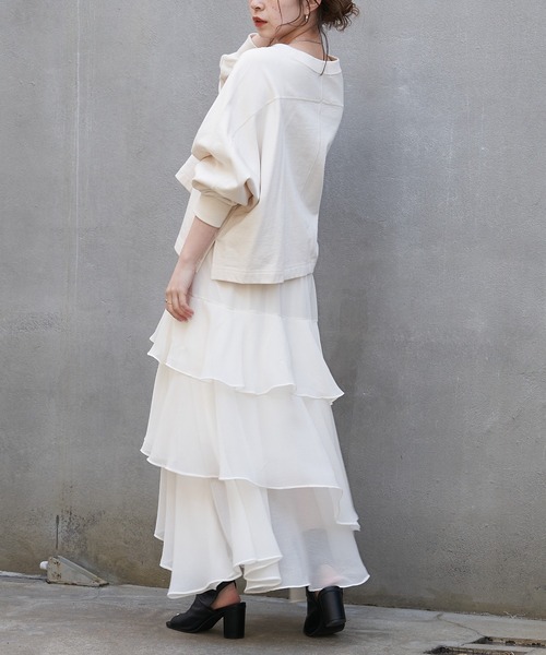 Chico（チコ）の「イレヘムティアードスカート（スカート・レディース・ブラック/アイボリー/グレー/パープル・FREE）」の10枚目の写真