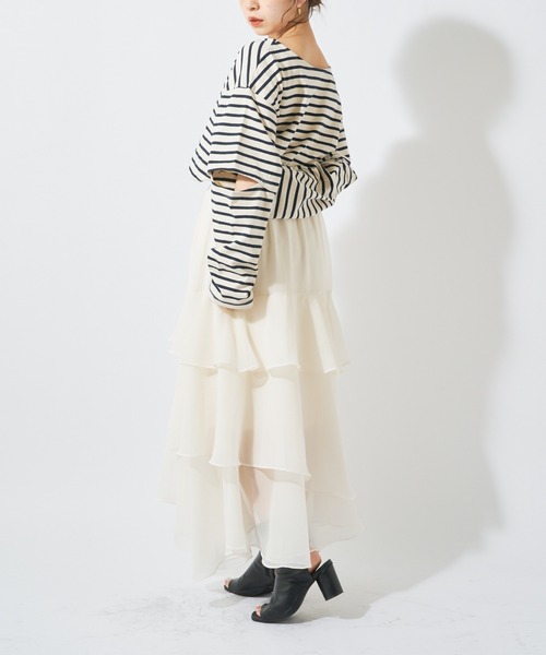 Chico（チコ）の「イレヘムティアードスカート（スカート・レディース・ブラック/アイボリー/グレー/パープル・FREE）」の13枚目の写真