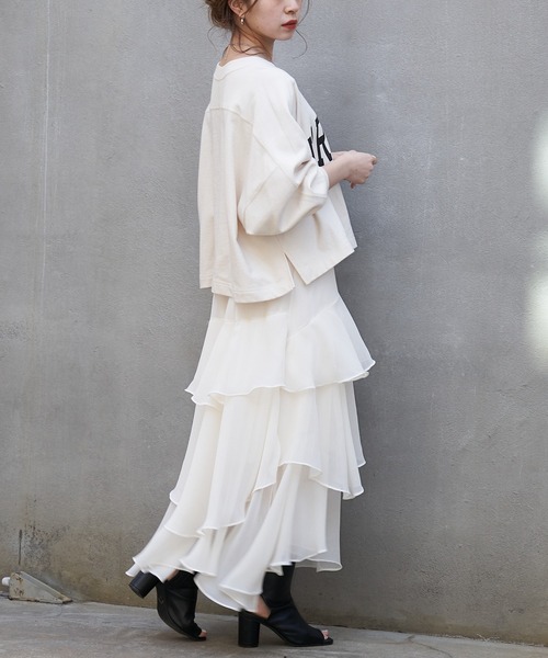 Chico（チコ）の「イレヘムティアードスカート（スカート・レディース・ブラック/アイボリー/グレー/パープル・FREE）」の11枚目の写真