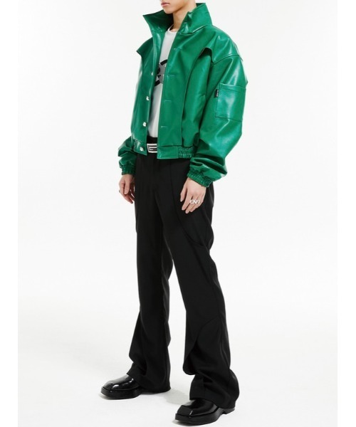 ESC STUDIO（イーエスシースタジオ）の「【ESC STUDIO】Line boots cut pants（スラックス・メンズ・ブラウン/ブラック・ONE SIZE）」の7枚目の写真