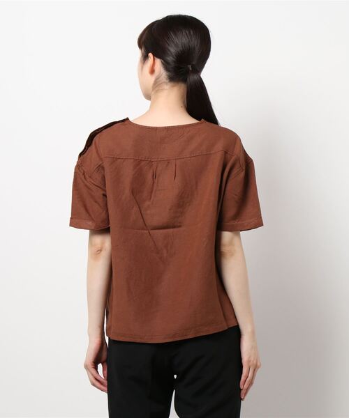 ReNorm（リノーム）の「リネン混プルオーバートップス（シャツ/ブラウス・レディース・モカ/ダークグレー/イエロー・フリー）」の9枚目の写真