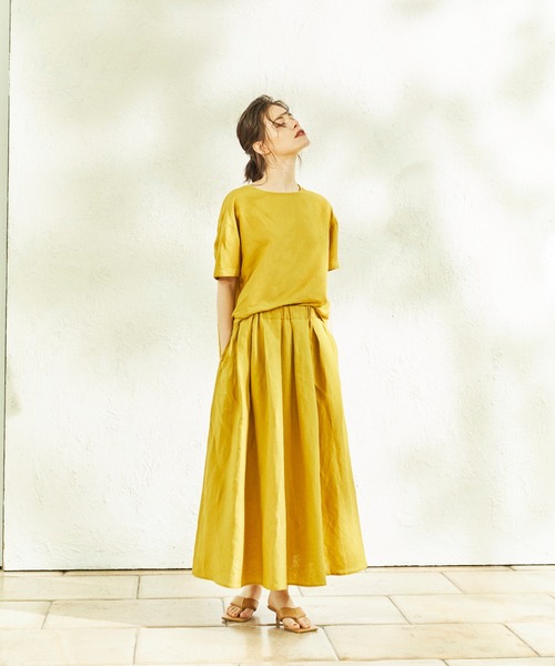 ReNorm（リノーム）の「リネン混プルオーバートップス（シャツ/ブラウス・レディース・モカ/ダークグレー/イエロー・フリー）」の3枚目の写真