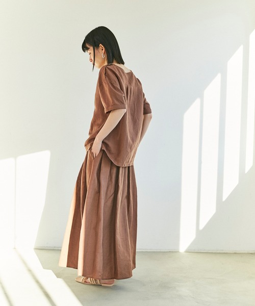 ReNorm（リノーム）の「リネン混プルオーバートップス（シャツ/ブラウス・レディース・モカ/ダークグレー/イエロー・フリー）」の10枚目の写真