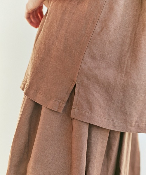 ReNorm（リノーム）の「リネン混プルオーバートップス（シャツ/ブラウス・レディース・モカ/ダークグレー/イエロー・フリー）」の6枚目の写真