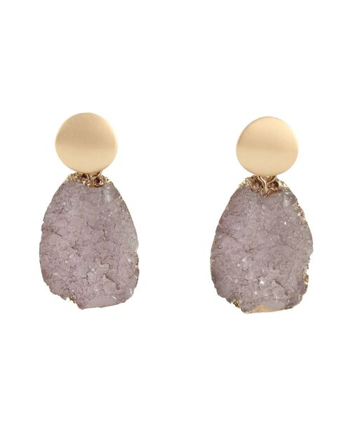 EMODA（エモダ）の「ストーンワイドピアス（ピアス（両耳用）・レディース・ブラック/ベージュ・FREE）」の2枚目の写真