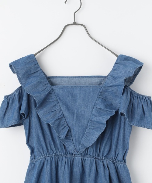 Heather(ヘザー)の「カタアキフリルチュニック 948034(シャツ/ブラウス・レディース・ブルー/ブラウン/グレー系その他/ホワイト系・FREE)」の8枚目の写真