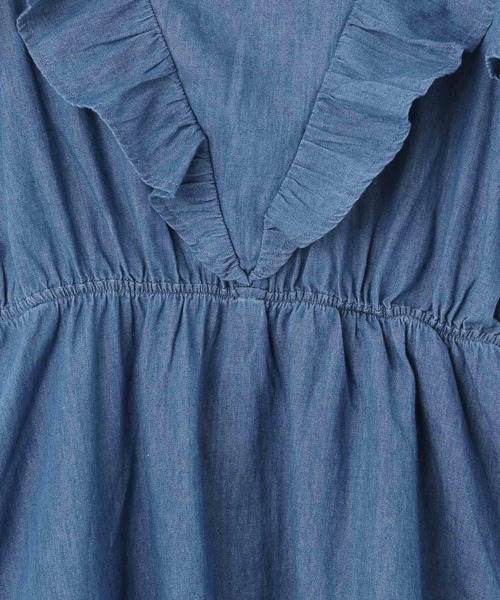 Heather(ヘザー)の「カタアキフリルチュニック 948034(シャツ/ブラウス・レディース・ブルー/ブラウン/グレー系その他/ホワイト系・FREE)」の5枚目の写真