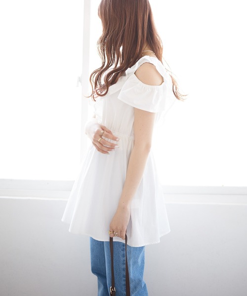 Heather(ヘザー)の「カタアキフリルチュニック 948034(シャツ/ブラウス・レディース・ブルー/ブラウン/グレー系その他/ホワイト系・FREE)」の17枚目の写真