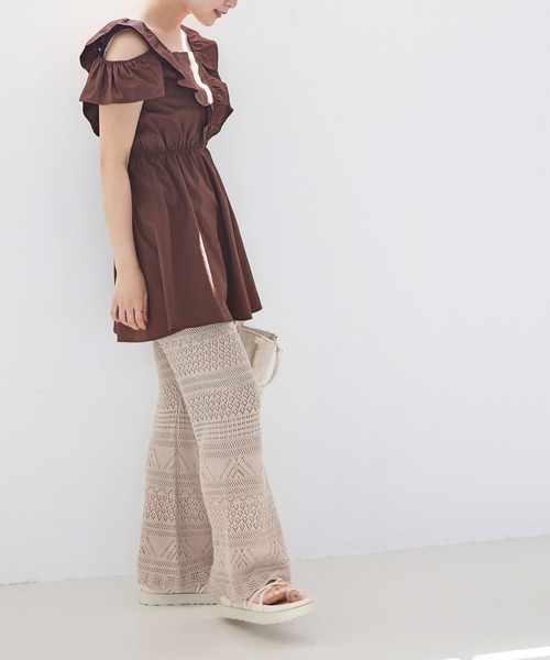 Heather(ヘザー)の「カタアキフリルチュニック 948034(シャツ/ブラウス・レディース・ブルー/ブラウン/グレー系その他/ホワイト系・FREE)」の21枚目の写真