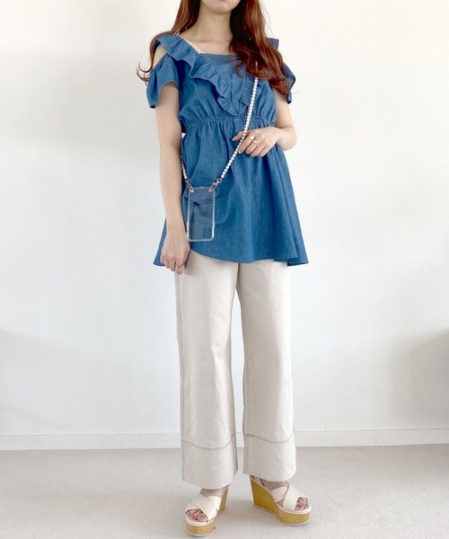 Heather(ヘザー)の「カタアキフリルチュニック 948034(シャツ/ブラウス・レディース・ブルー/ブラウン/グレー系その他/ホワイト系・FREE)」の22枚目の写真