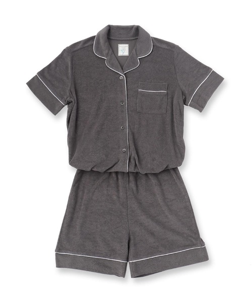 fran de lingerie（フランデランジェリー）の「set-up半袖パジャマシャツ・ショートパンツ上下セット（ルームウェア/パジャマ・レディース・ホワイト/ライトグレー/ネイビー/ピンク/イエロー/アイボリー/ダークグレー/クリーム/シルバーグレー/ダークブルー/ピンク系その他/ラベンダー/ライトピンク・M-L）」の18枚目の写真