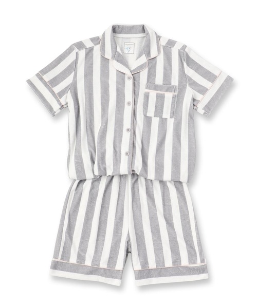 fran de lingerie（フランデランジェリー）の「set-up半袖パジャマシャツ・ショートパンツ上下セット（ルームウェア/パジャマ・レディース・ホワイト/ライトグレー/ネイビー/ピンク/イエロー/アイボリー/ダークグレー/クリーム/シルバーグレー/ダークブルー/ピンク系その他/ラベンダー/ライトピンク・M-L）」の22枚目の写真