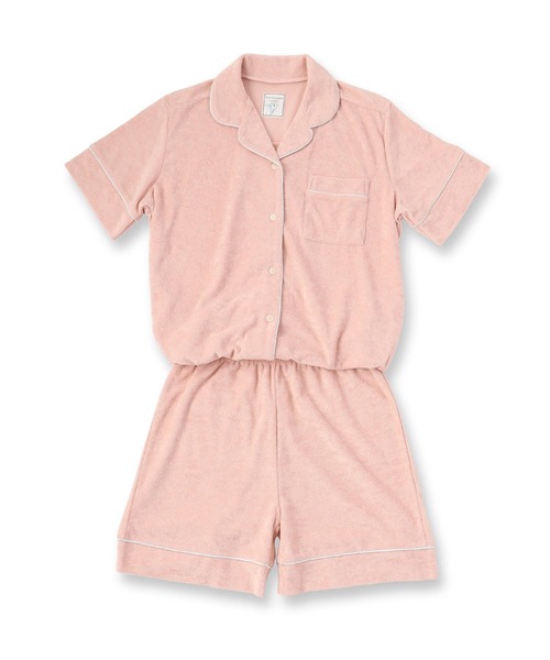 fran de lingerie（フランデランジェリー）の「set-up半袖パジャマシャツ・ショートパンツ上下セット（ルームウェア/パジャマ・レディース・ホワイト/ライトグレー/ネイビー/ピンク/イエロー/アイボリー/ダークグレー/クリーム/シルバーグレー/ダークブルー/ピンク系その他/ラベンダー/ライトピンク・M-L）」の15枚目の写真