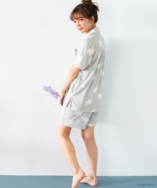 セール】set-up半袖パジャマシャツ・ショートパンツ上下セット