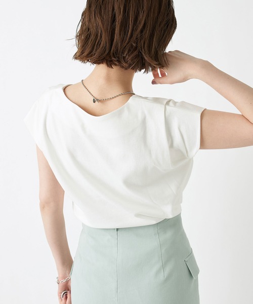 RIVE DROITE（リヴドロワ）の「Vネックタックフレンチカットソー（Tシャツ/カットソー・レディース・チャコールグレー/ホワイト系その他/ミント/ベージュ/ブラック/オフホワイト/サックスブルー・FREE）」の19枚目の写真