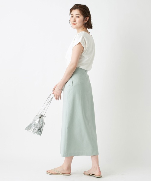 RIVE DROITE（リヴドロワ）の「Vネックタックフレンチカットソー（Tシャツ/カットソー・レディース・チャコールグレー/ホワイト系その他/ミント/ベージュ/ブラック/オフホワイト/サックスブルー・FREE）」の21枚目の写真