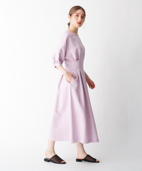 OPAQUE.CLIP（オペークドットクリップ）の「◆リネンライクドルマンワンピース（ワンピース・レディース・オフホワイト/グレー/ベビーピンク・36/38）」の6枚目の写真