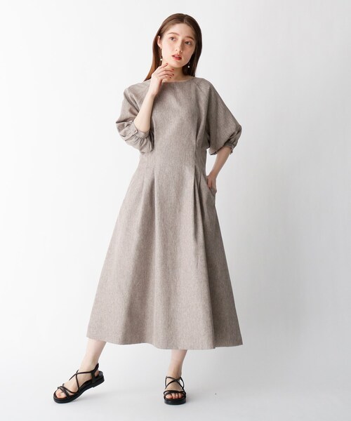 OPAQUE.CLIP（オペークドットクリップ）の「◆リネンライクドルマンワンピース（ワンピース・レディース・オフホワイト/グレー/ベビーピンク・36/38）」の11枚目の写真