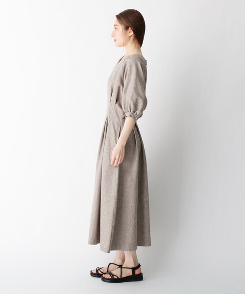 OPAQUE.CLIP（オペークドットクリップ）の「◆リネンライクドルマンワンピース（ワンピース・レディース・オフホワイト/グレー/ベビーピンク・36/38）」の14枚目の写真