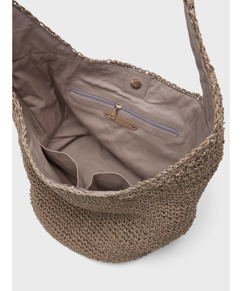 Banana Republic（バナナリパブリック）の「ストロー ホーボーバッグ（かごバッグ・レディース・ナチュラル/ブラウン・ONE SIZE）」の5枚目の写真