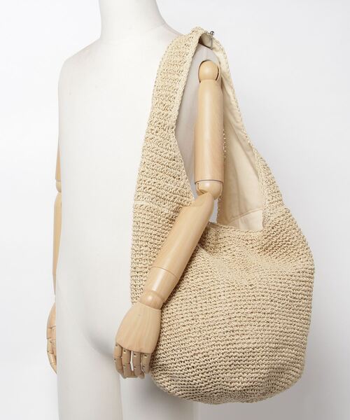Banana Republic（バナナリパブリック）の「ストロー ホーボーバッグ（かごバッグ・レディース・ナチュラル/ブラウン・ONE SIZE）」の10枚目の写真