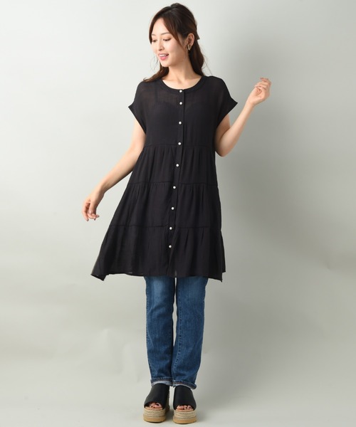 INTERPLANET(インタープラネット)の「RTスラブパール釦ティアードブラウス(シャツ/ブラウス・レディース・イエロー/ピンク/ブラック・FREE)」の10枚目の写真