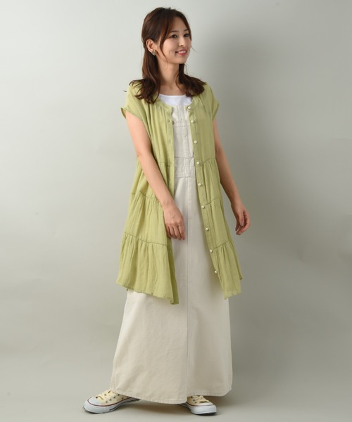 INTERPLANET(インタープラネット)の「RTスラブパール釦ティアードブラウス(シャツ/ブラウス・レディース・イエロー/ピンク/ブラック・FREE)」の13枚目の写真