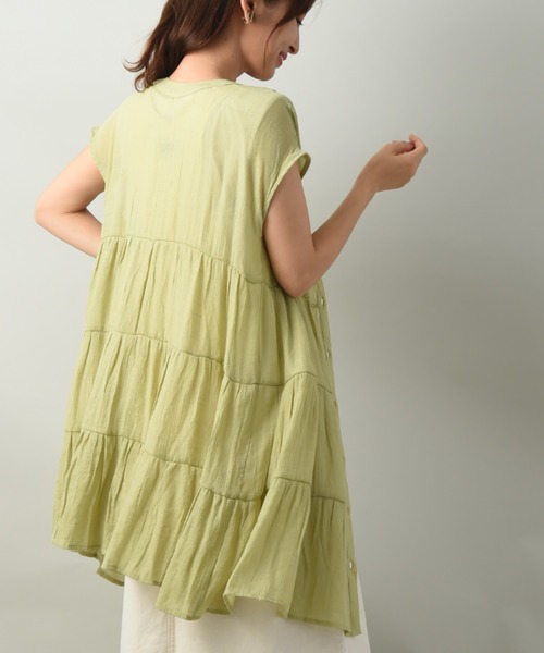 INTERPLANET(インタープラネット)の「RTスラブパール釦ティアードブラウス(シャツ/ブラウス・レディース・イエロー/ピンク/ブラック・FREE)」の16枚目の写真