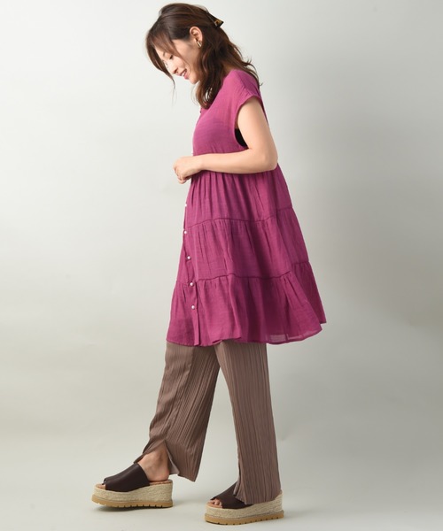 INTERPLANET(インタープラネット)の「RTスラブパール釦ティアードブラウス(シャツ/ブラウス・レディース・イエロー/ピンク/ブラック・FREE)」の22枚目の写真