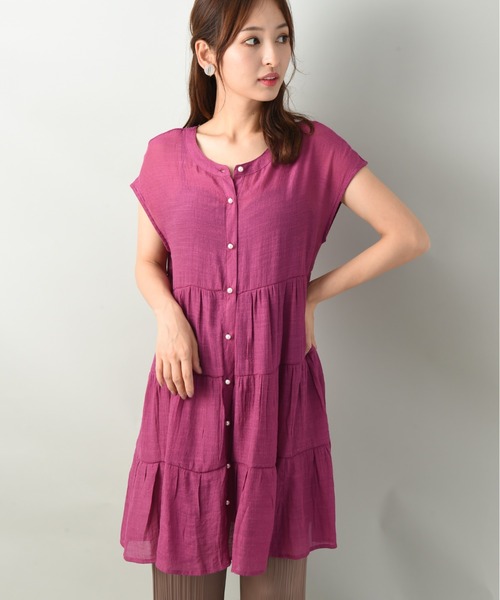 INTERPLANET(インタープラネット)の「RTスラブパール釦ティアードブラウス(シャツ/ブラウス・レディース・イエロー/ピンク/ブラック・FREE)」の17枚目の写真