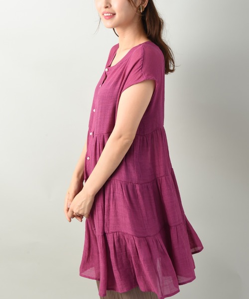 INTERPLANET(インタープラネット)の「RTスラブパール釦ティアードブラウス(シャツ/ブラウス・レディース・イエロー/ピンク/ブラック・FREE)」の18枚目の写真