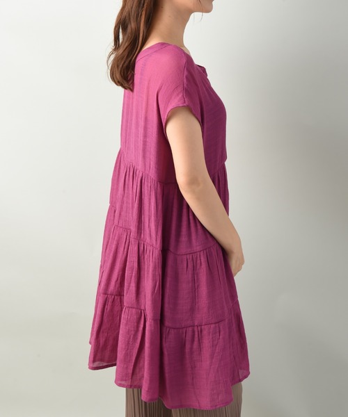 INTERPLANET(インタープラネット)の「RTスラブパール釦ティアードブラウス(シャツ/ブラウス・レディース・イエロー/ピンク/ブラック・FREE)」の19枚目の写真