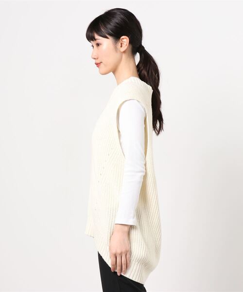 AS KNOW AS de base（アズノゥアズドゥバズ）の「ゆったり深Ｖベスト（ベスト・レディース・グレー/オフホワイト/ブルー/グリーン・FREE）」の7枚目の写真