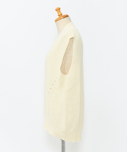 AS KNOW AS de base（アズノゥアズドゥバズ）の「ゆったり深Ｖベスト（ベスト・レディース・グレー/オフホワイト/ブルー/グリーン・FREE）」の10枚目の写真