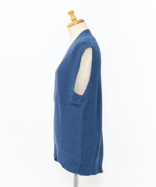 AS KNOW AS de base（アズノゥアズドゥバズ）の「ゆったり深Ｖベスト（ベスト・レディース・グレー/オフホワイト/ブルー/グリーン・FREE）」の19枚目の写真