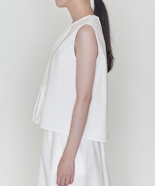 ASTRAET（アストラット）の「＜ASTRAET（アストラット）＞コットン ピンタック ノースリーブブラウス（シャツ/ブラウス・レディース・ホワイト/ブラック・FREE）」の4枚目の写真