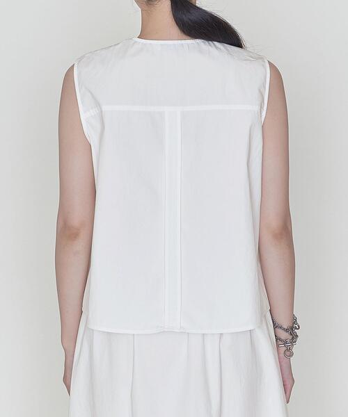 ASTRAET（アストラット）の「＜ASTRAET（アストラット）＞コットン ピンタック ノースリーブブラウス（シャツ/ブラウス・レディース・ホワイト/ブラック・FREE）」の5枚目の写真