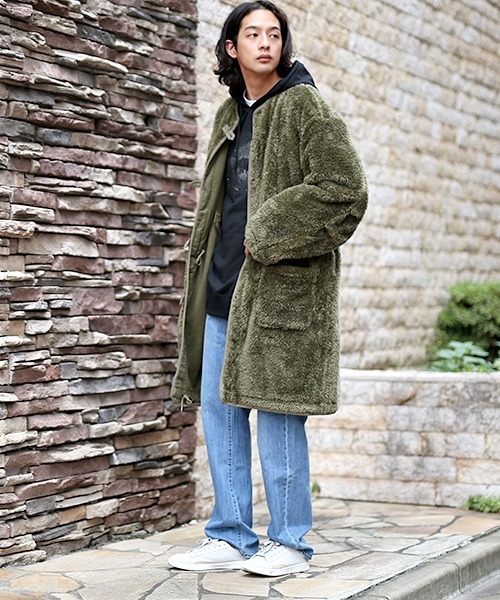 チチカカ（チチカカ）の「リバーシブルミリタリーコート（ノーカラーコート・メンズ・ベージュ/カーキ・MEDIUM/LARGE）」の9枚目の写真