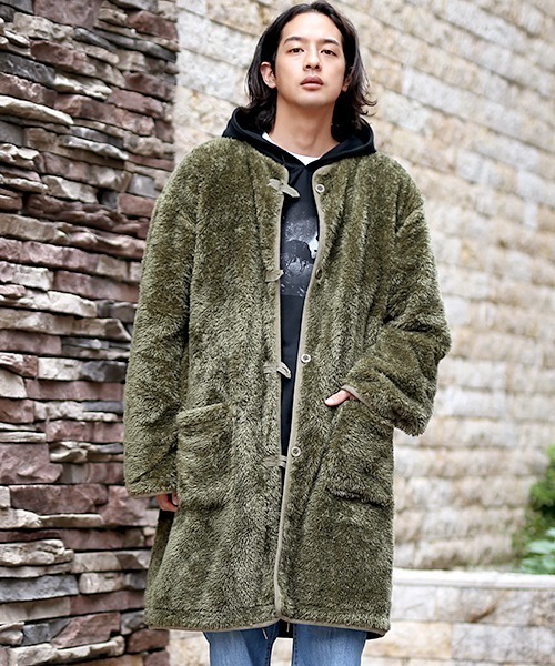 チチカカ（チチカカ）の「リバーシブルミリタリーコート（ノーカラーコート・メンズ・ベージュ/カーキ・MEDIUM/LARGE）」の10枚目の写真