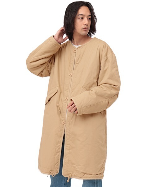 チチカカ（チチカカ）の「リバーシブルミリタリーコート（ノーカラーコート・メンズ・ベージュ/カーキ・MEDIUM/LARGE）」の17枚目の写真