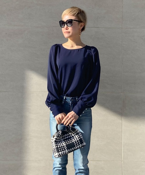 JENNE(ジェンヌ)の「袖パールドレスプルオーバー(Tシャツ/カットソー・レディース・ネイビー/ピンク・SMALL/MEDIUM/LARGE)」の6枚目の写真