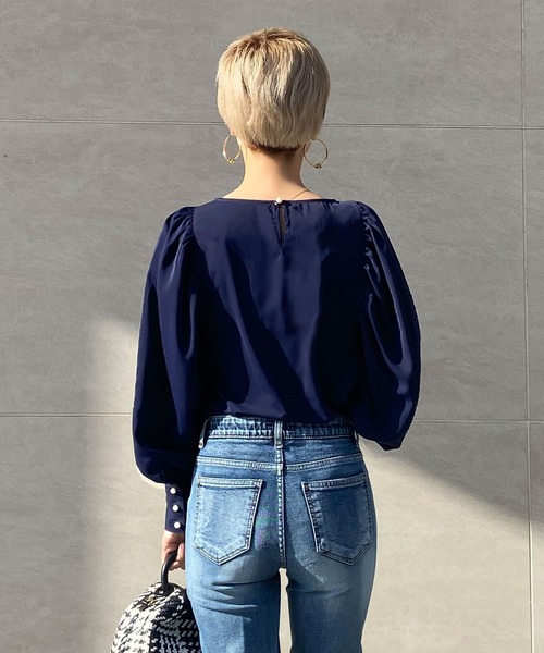 JENNE(ジェンヌ)の「袖パールドレスプルオーバー(Tシャツ/カットソー・レディース・ネイビー/ピンク・SMALL/MEDIUM/LARGE)」の9枚目の写真