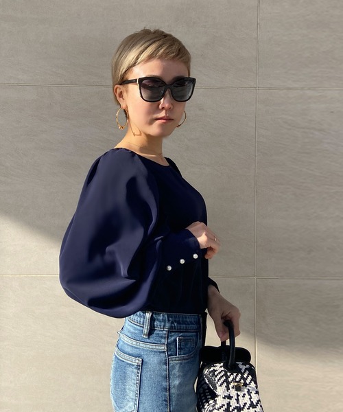 JENNE(ジェンヌ)の「袖パールドレスプルオーバー(Tシャツ/カットソー・レディース・ネイビー/ピンク・SMALL/MEDIUM/LARGE)」の20枚目の写真